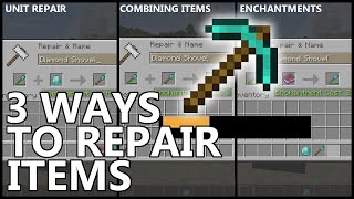 3 Ways To Repair Items In Minecraft [upl. by Nesyrb]