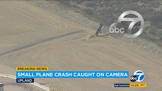 Plane crash in Upland CA Exclusive video shows moment small plane crashes at airport  ABC7 [upl. by Siramed731]