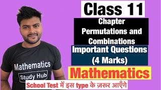 Chapter 7 Permutations and Combinations  Important Questions  Class 11I Most Important questions [upl. by Renate]