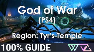 God of War PS4  100 Guide Tyrs Temple Completion Walkthrough [upl. by Ahsitel129]