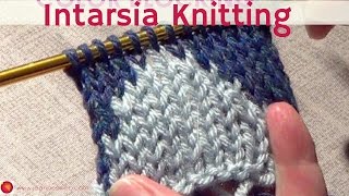 Knitting Color Blocking  Two Color Knitting  Intarsia [upl. by Meingoldas]