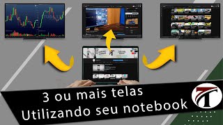 Como colocar 3 monitores usando Notebook  Tutoriais e News [upl. by Settle]