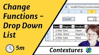 Change Functions With Excel Drop Down List [upl. by Navi266]