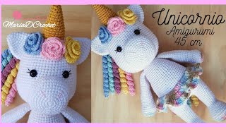 Amigurumi Unicornio  2da parte Cabeza Flores Cabello y Falda  Tutorial a crochet Unicornio [upl. by Yatzeck544]