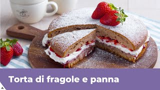 TORTA DI FRAGOLE E PANNA Ricetta facile [upl. by Damour]