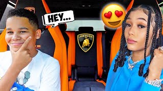 Picking up Kameiros Crush in a Lamborghini  FamousTubeFamily [upl. by Nevad]