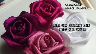 DIYComo Hacer Rosas Flores en TelaHow To Make Easy Fabric Flower RosesРозаクリップ簪 [upl. by Suivatal25]