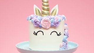 HOW TO MAKE A UNICORN CAKE  NERDY NUMMIES [upl. by Attenol]