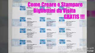 Tutorial Come Creare e Stampare bigliettini da visita Gratis 😎 [upl. by Cobb]