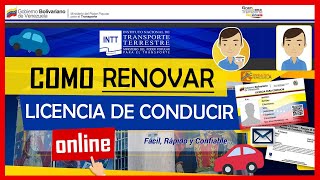 Cómo RENOVAR la LICENCIA DE CONDUCIR por Internet en Venezuela 🚗 [upl. by Valoniah]