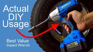 Kobalt 24v Max Brushless 12 in Impact Wrench Review Real Use Wheel Lug Nuts Rusty Bolts and Nuts [upl. by Einwahs]