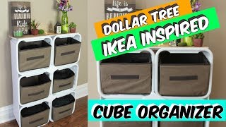 DOLLAR TREE IKEA INSPIRED CUBE ORGANIZER TUTORIAL [upl. by Eelta]