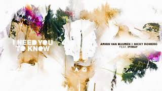 Armin van Buuren amp Nicky Romero  I Need You To Know ft Ifimay [upl. by Turtle369]