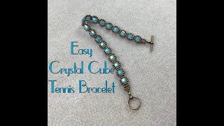 Easy Crystal Cube Tennis Bracelet Tutorial [upl. by Attoynek]