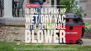 CRAFTSMAN 16 gal 65 Peak HP WetDry Vac with Attachments [upl. by Adnauqal]