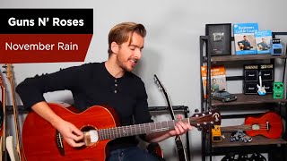 November Rain  Guns N Roses Guitar Lesson Tutorial  Easy Chords [upl. by Ayital]