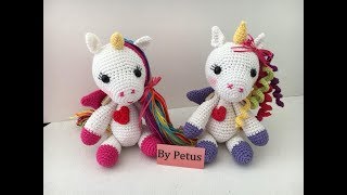 Teje unicornio en crochet amigurumis by petus 1a parte English subtitles [upl. by Saeger]