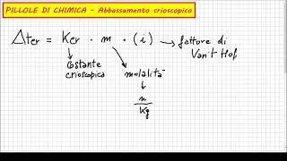 Pillole di Chimica  Abbassamento crioscopico [upl. by Ynnij126]