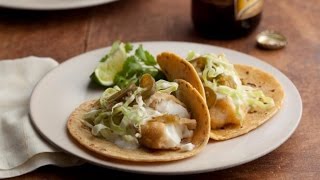 How to Make Baja Style Fish Tacos  Food Network [upl. by Kemeny225]