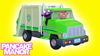 RECYCLING TRUCK SONG for Kids ♫  Garbage Trucks for Children  Pancake Manor [upl. by Koy]