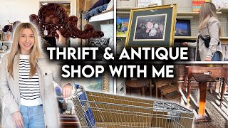 THRIFT  ANTIQUE SHOP WITH ME  HOME DECOR STYLING TIPS [upl. by Rorke298]