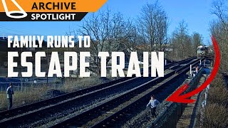 Family on Tracks Barely Escapes Fast Moving Train Greencastle PA  Virtual Railfan LIVE [upl. by Dita]