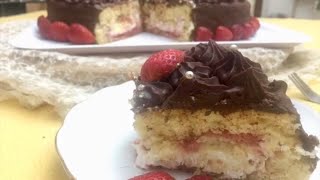 TORTA ALLE TRE CREME CON FRAGOLE CAKE WITH STRAWBERRIES [upl. by Curran519]