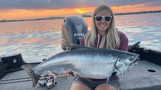 JIGGING KING SALMON on Lake Michigan [upl. by Aliam]