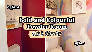 EXTREME Small Bathroom Makeover  Bold amp Colourful [upl. by Annaid]