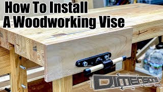 How to install a Woodworking Vise Woodworking Quick Release Vise [upl. by Ynamreg]