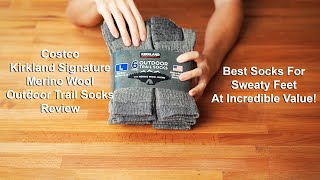 Costco Kirkland Merino Wool Outdoor Trail Socks Review  Incredible Value [upl. by Gleason]