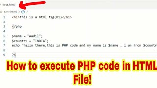 how to execute PHP code in HTML file [upl. by Philipa]