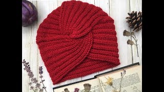 Haz un Gorro Turbante fácil  a dos Agujas PASO A PASO [upl. by Divad286]