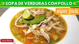 Sopa de verduras con pollo  Cocina de Addy [upl. by Atirys18]