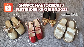 SHOPEE HAUL SENDAL DAN FLATSHOES MURAH [upl. by Thayer933]