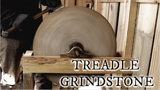 Installing a large treadle powered grindstone [upl. by Ettezyl]