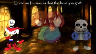 Undertale  Stronger Than You  Papyrus amp CalebHyles Sans VS Chara amp Frisk [upl. by Drusie135]