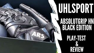 Uhlsport AbsolutGrip HN Black Edition Goalkeeper Glove Review amp PlayTest [upl. by Eiromem]