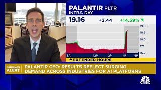 Palantir shares climb after earnings show jump in US commercial customers [upl. by Keavy889]