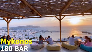 180 Bar in Mykonos Town  The Best amp Most Romantic Sunset View [upl. by Ecnar734]