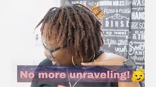 How I stopped my two strand starter locs from unraveling  Loc your hair faster with this trick [upl. by Eitsyrc999]