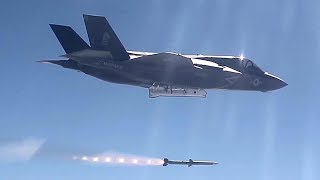 F35B Lightning II Fires AIM120 AMRAAM Missile For The First Time During WTI Training [upl. by Lillith]