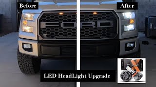 2016 Ford F150 LED HeadLight Bulb Conversion Before amp After [upl. by O'Reilly373]