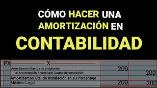 COMO HACER UNA AMORTIZACIÓN en CONTABILIDAD  BIEN EXPLICADO [upl. by Latsirc]