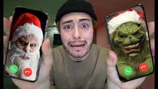 CALLING GRINCH AND SANTA AT THE SAME TIME ON FACETIME AT 3 AM THEY CAME OVER [upl. by Atinaj]