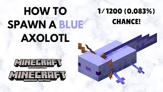 Minecraft 118  How to Spawn the SUPER RARE Blue Axolotl Java  Bedrock [upl. by Copp]