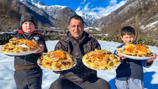 RECIPE FOR TRADITIONAL AZERBAIJANI PILAF REAL VILLAGE CUISINE NO TALK [upl. by Ttenna]