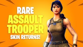 RARE ASSAULT TROOPER Skin Returns Fortnite Battle Royale Daily Items Update [upl. by Eendyc]