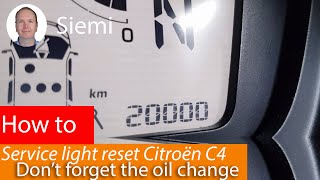 How to RESET the SERVICE Light on a Citroën C4 Grand Picasso DIY [upl. by Nazario]