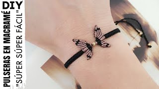 DIY COMO HACER PULSERAS FÁCIL Y RÁPIDO  PULSERA MARIPOSA DE HILO EN MACRAMÉ [upl. by Arais]